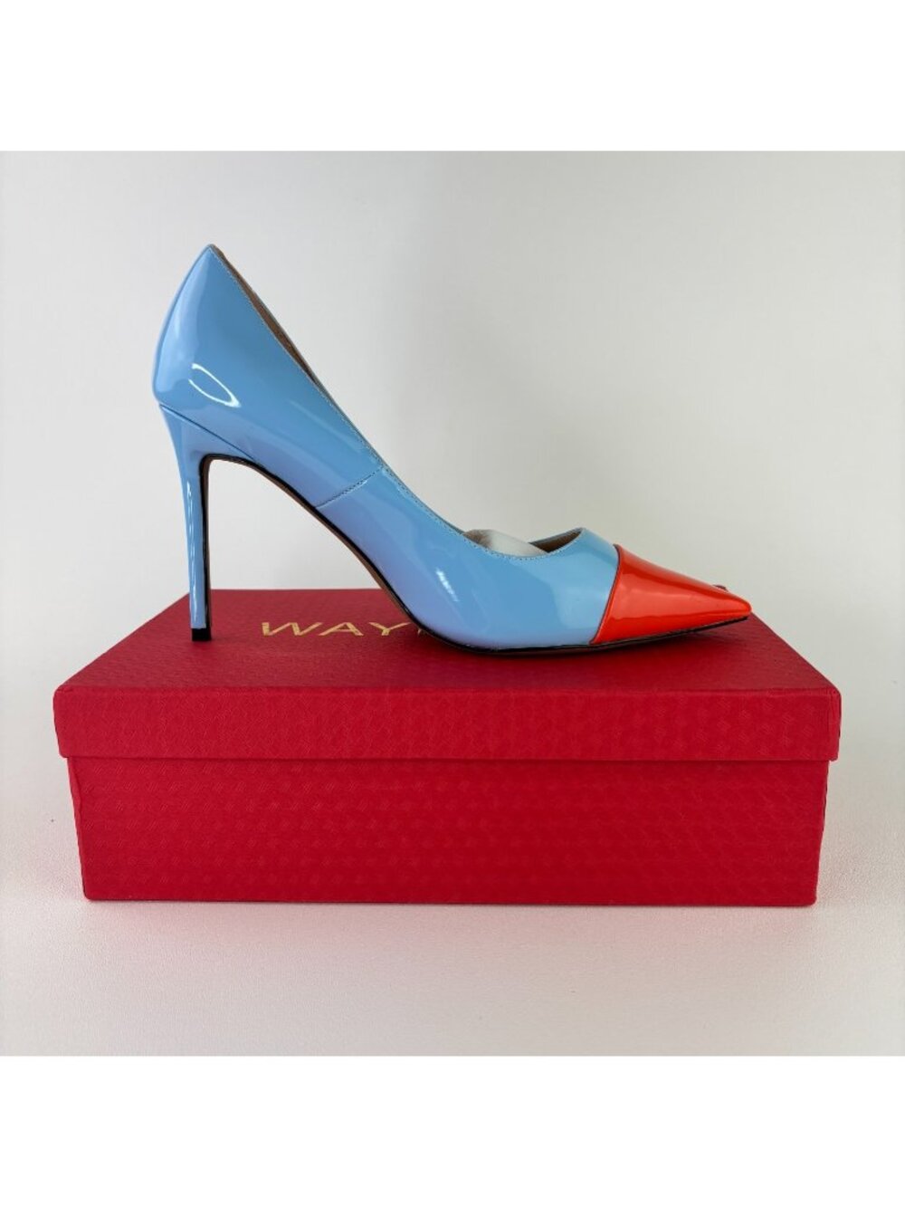 Wayderns Size 12 Blue Pointed Toe Pumps High Heel Stiletto Dress Shoe 4" Heels